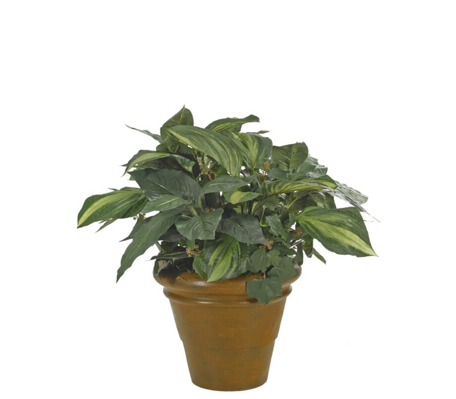 Dieffenbachia Hosta Ivy, Toscano Planter Faux Greenery, 29