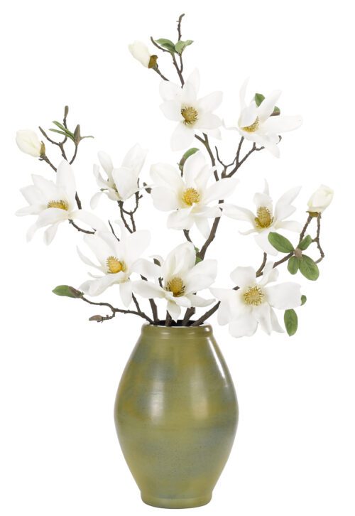 Magnolia, White, in Glass RectangleFaux Watergarden, 10