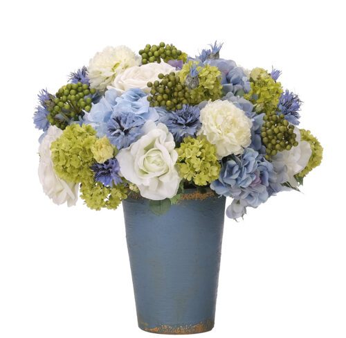 Rose, Ranunculus, Faux Arrangement, 16"