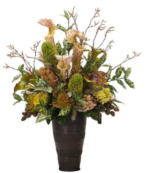 Protea Pitcher Plant, Faux Arrangement, 34"