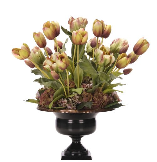 Tulip, Hydrangea, Faux Arrangement, 23" (Final Sale)