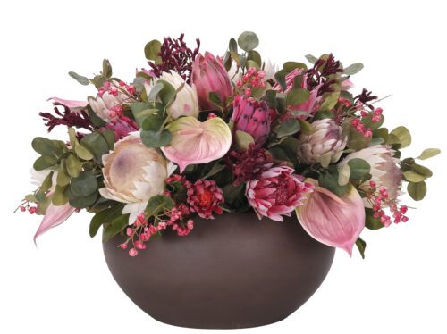 Protea, Anthurium, Faux Arrangement, 23"