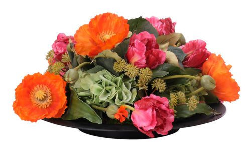 Poppy, Tulip, Faux Arrangement, 9"