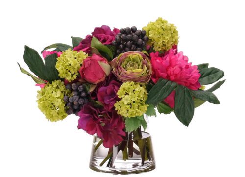 Rose, Ranunculus, Faux Watergarden, 11"