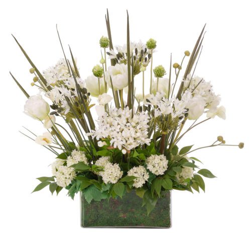 Agapanthus, Tulip, Faux Moss Garden, 29"