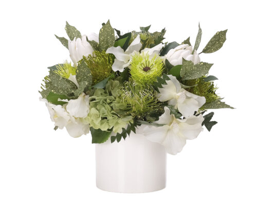 Protea, Orchid, Faux Arrangement, 15"