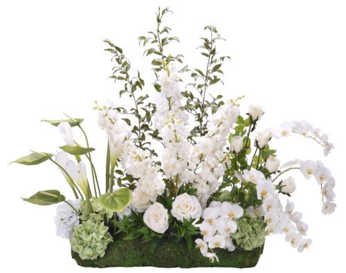 Delphinium, Anthurium, Faux Arrangement, 44"