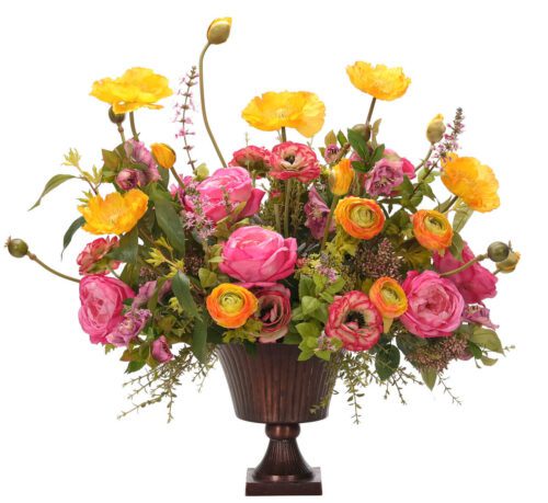 Poppy, Rose, Faux Arrangement, 34"