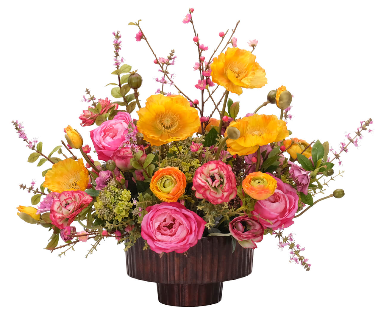 Poppy, Rose, Faux Arrangement, 27″