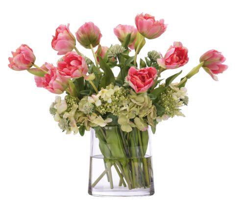 Tulip Hydrangea, Faux Watergarden, 22" (Final Sale)