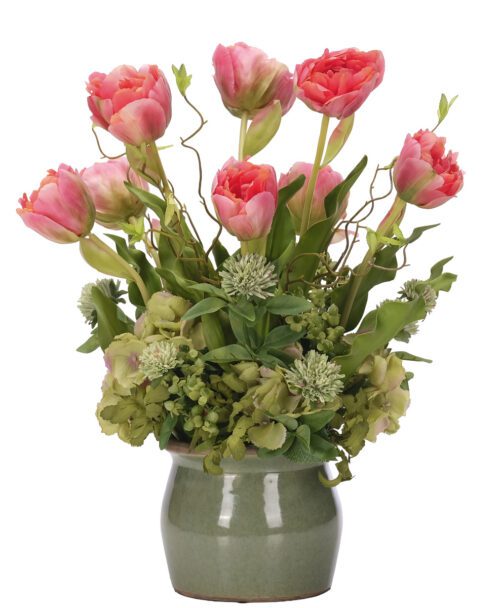 Tulip Hydrangea, Faux Arrangement, 21" (Final Sale)