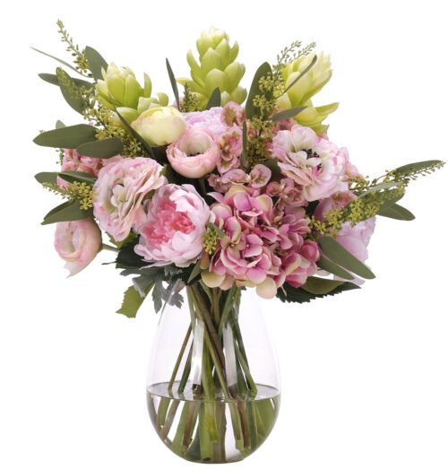 Peony Ginger, Faux Watergarden, 21"