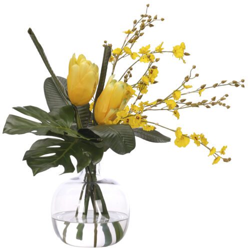 Ginger, Orchid, Faux Watergarden, 22"