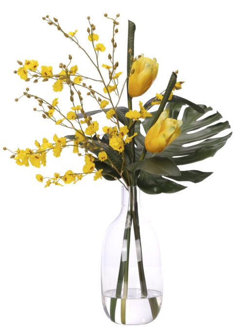 Ginger, Orchid, Faux Watergarden, 32"