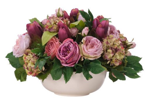 Rose Tulip, Faux Arrangement, 19" (Final Sale)