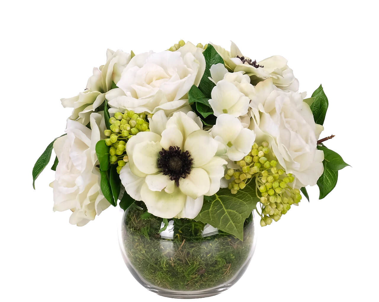 Rose Anemone, Faux Moss Garden, 10″