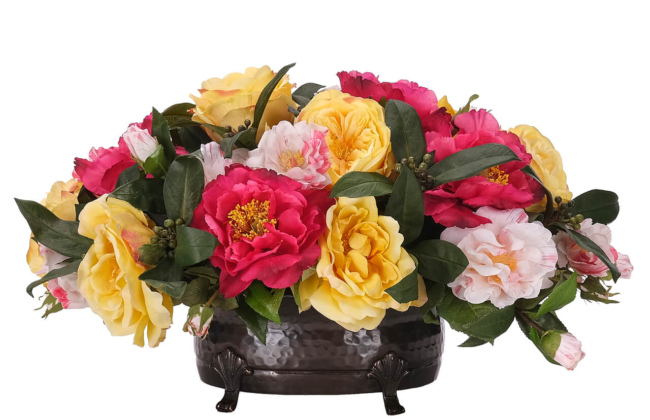 Rose Peony, Faux Arrangement, 12″ (Final Sale)
