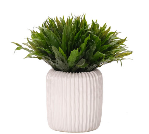 Bird Nest Fern, UV Outdoor Faux Greenery, 13"