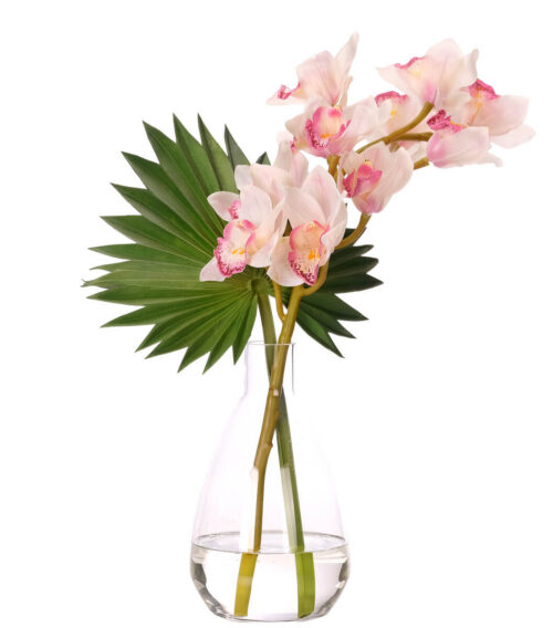 Cymbidium Orchid, Faux Watergarden, 22"