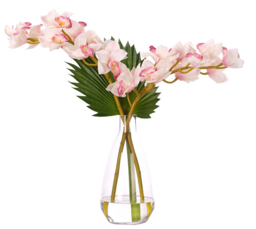Cymbidium Orchid, Faux Watergarden, 28"