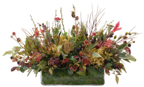 Berries Branches, Faux Moss Garden, 20"