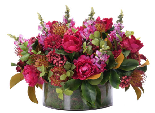 Peony Protea, Faux Moss Garden, 19"