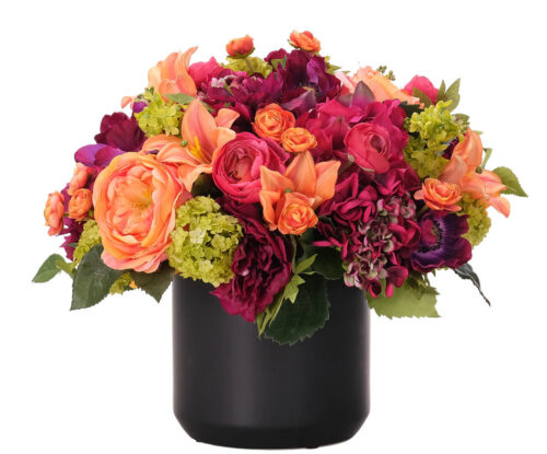 Hydrangea Lily, Faux Arrangement, 14"