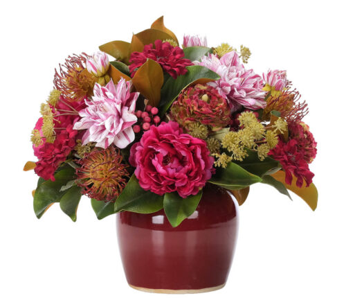 Dahlia Peony, Faux Arrangement, 17"