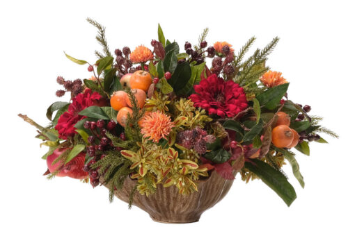 Zinnia Fruit, Faux Arrangement, 13"