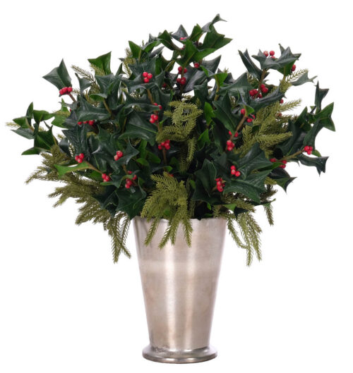 Holly Pine, Faux Arrangement, 21"