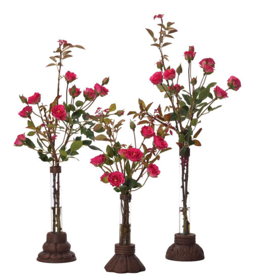 Rose, Set of 3, Faux Watergarden, 25"