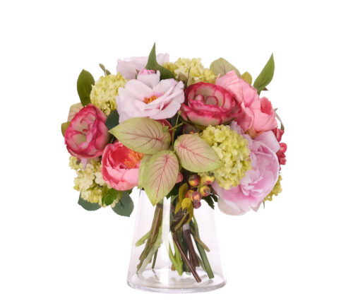 Peony Ranunculus, Faux, Drop In, 11"