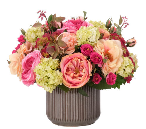 Rose Hydrangea, Faux Arrangement, 14"