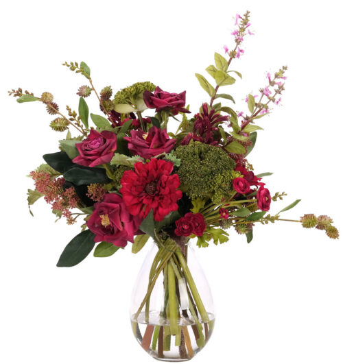 Rose Zinnia, Faux Watergarden, 22"