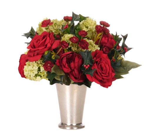 Rose Snowball Hydrangea, Faux Watergarden, 15"