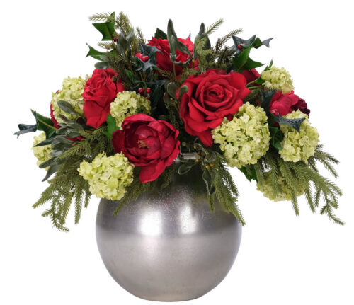 Rose Snowball, Faux Arrangement, 18"