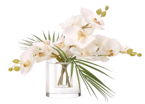 Phalaenopsis Orchid, Faux, Drop In, 10"