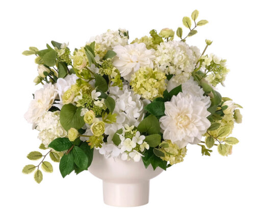 Dahlia Hydrangea, Faux Arrangement, 17"