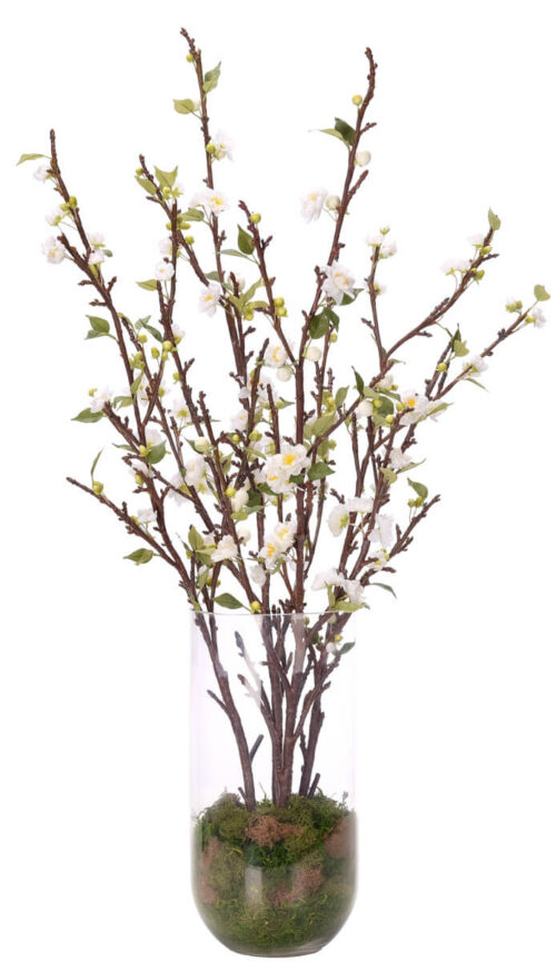 Prunus Branch, Faux, Moss Garden, 42"
