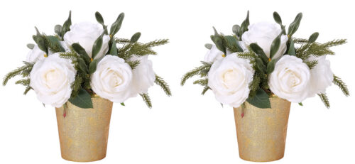 Rose Pine, Set of 2, Faux Arrangement, 9"
