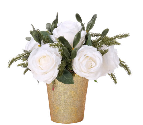 Rose Pine, Faux Arrangement, 9"