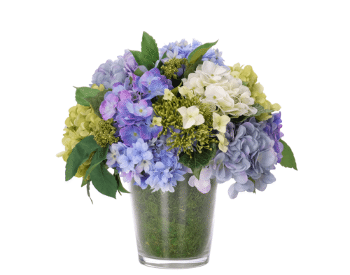 Hydrangea, Faux Moss Garden, 16"
