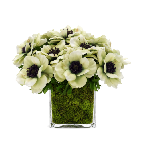 Real-Touch Anemone, Faux Moss Garden, 9"
