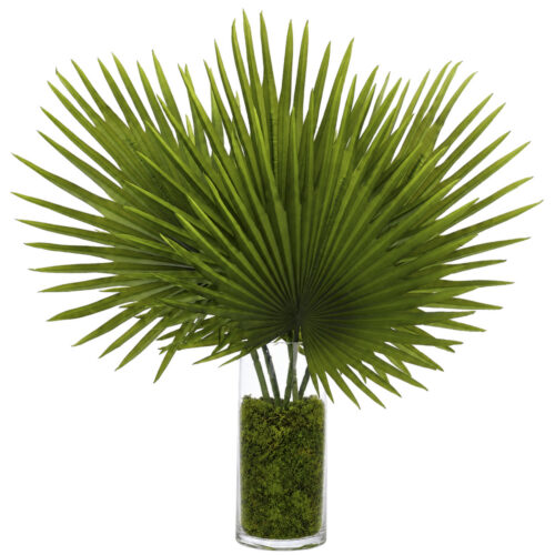 Fan Palm, Faux Moss Garden, 29"