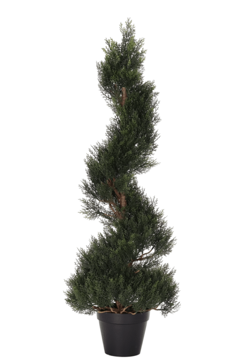 UV Outdoor Faux Spiral Cypress Topiary, 48"