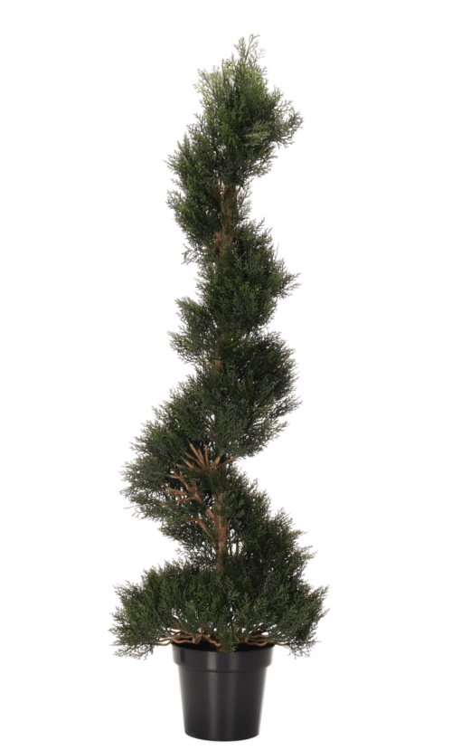 UV Outdoor Faux Spiral Cypress Topiary, 60"