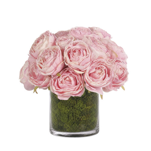 Rose, Faux Moss Garden, 7"