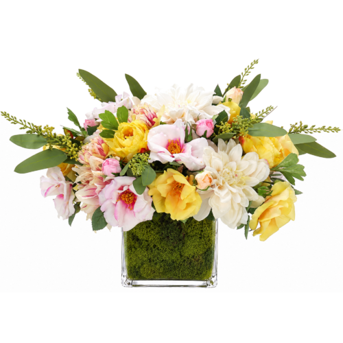Rose Peony, Faux Moss Garden, 12"