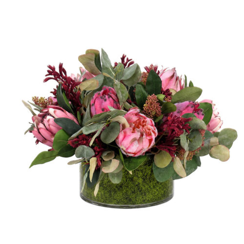 Protea, Faux Moss Garden, 14"