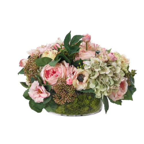 Peony Anemone, Faux Moss Garden, 12"